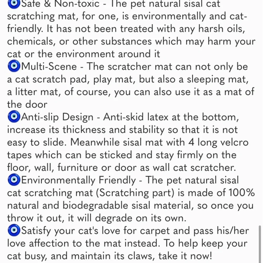 Cat Scratcher Mat, 23.6 X 15.7 Inch Natural Sisal Cat Scratch Mats, Horizontal